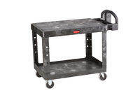 Rubbermaid® Commercial Flat Shelf Utility Cart- Black
